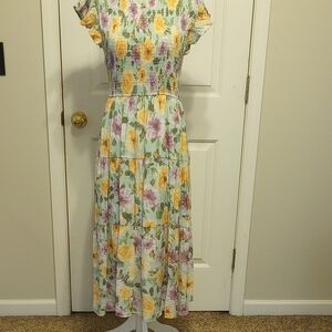 NWOT Floral Smocked Midi Dress From Dry Goods